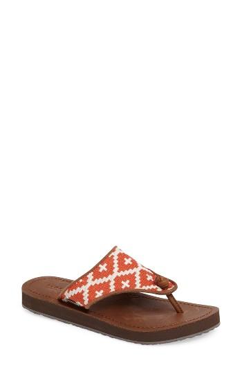 Women's Acorn 'artwalk' Flip Flop M - Orange