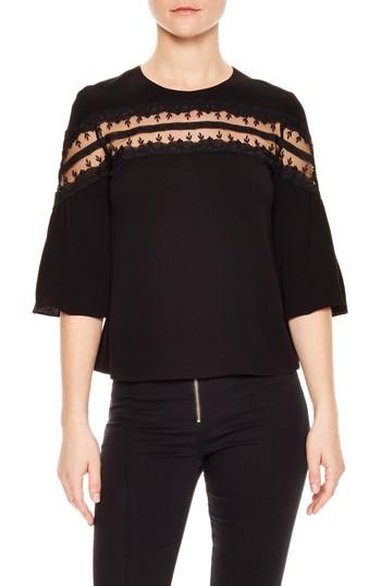 Women's Sandro Adina Lace Detail Blouse - White