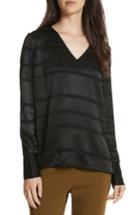 Women's Ted Baker London Genina Stripe V-neck Top - Black