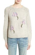 Women's La Vie Rebecca Taylor Floral Intarsia Sweater - Grey