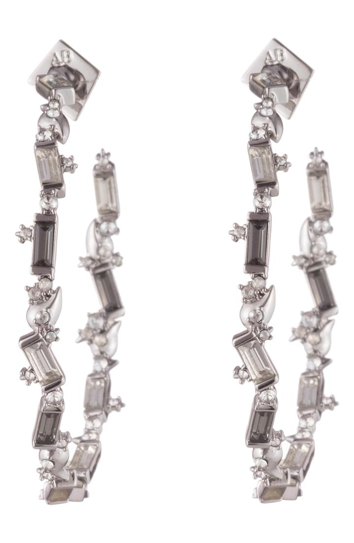 Women's Alexis Bittar Crystal Baguette Hoop Earrings