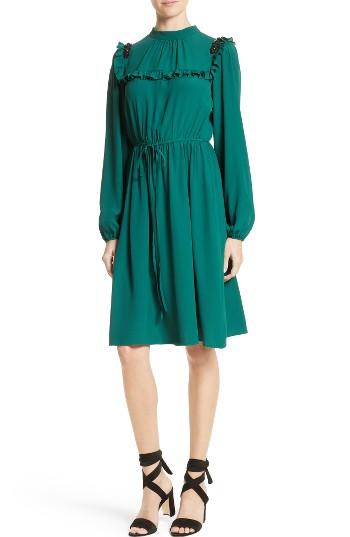 Women's N?21 Crystal Embellished Ruffle Dress Us / 36 It - Green