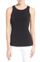 Women's Halogen Double Layer Tank, Size - Black