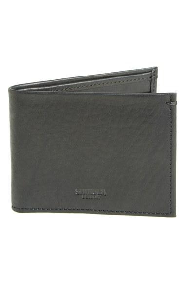 Men's Shinola Slim Bifold Leather Wallet - Black