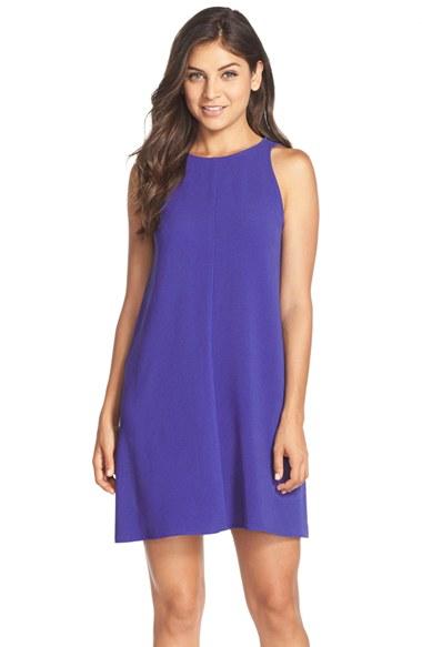 Women's Charles Henry Crepe Sleeveless Dress - Blue