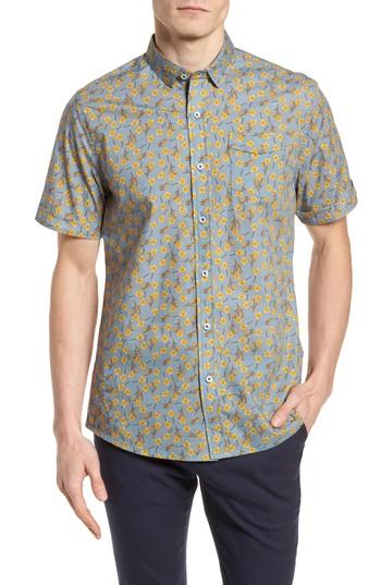 Men's Descendant Of Thieves Golden Flower Shirt - Blue