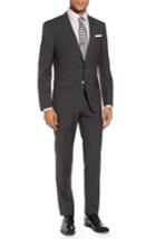 Men's Boss Hutson/gander Trim Fit Plaid Wool Suit