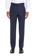 Men's Santorelli Romero Regular Fit Flat Front Trousers - Blue