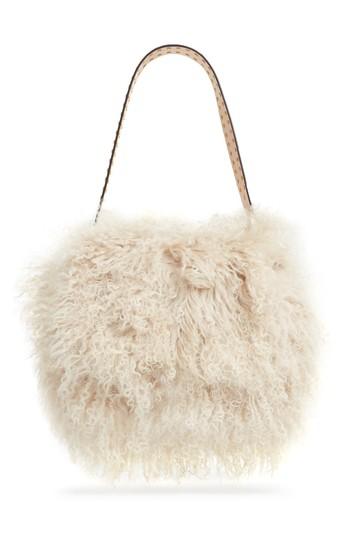Tory Burch Sawyer Genuine Shearling Shoulder Bag -