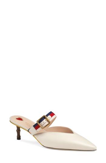 Women's Gucci Unia Pointy Toe Mule Us / 35eu - White