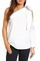 Women's Halogen One-shoulder Bow Top - White