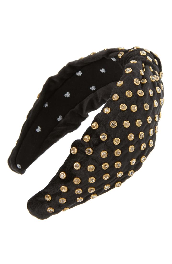 Lele Sadoughi Crystal Embellished Headband, Size - Black