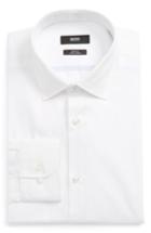 Men's Boss Jerris Slim Fit Easy Iron Solid Dress Shirt .5 - White