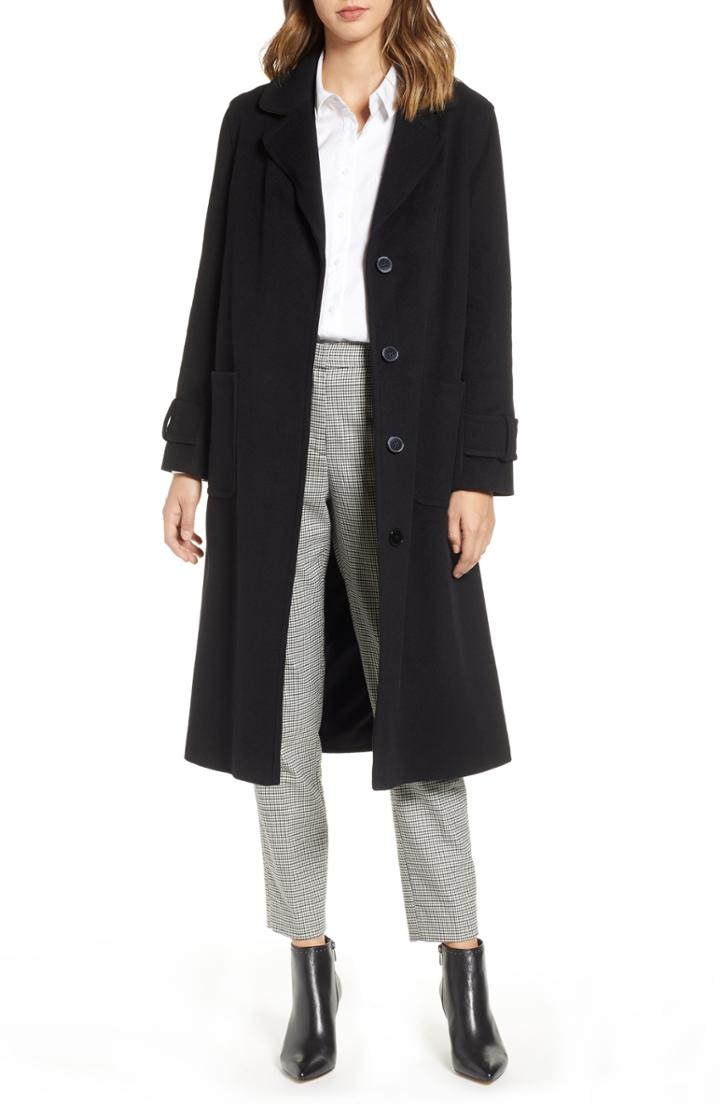 Women's Helene Berman Wool Blend Coat - Black