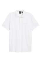 Men's Boss Prout Regular Fit Polka Dot Polo Shirt, Size - White