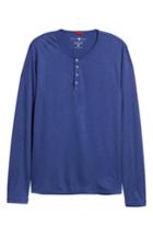 Men's Stone Rose Trim Fit Henley - Blue