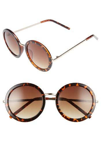Women's A.j. Morgan 51mm Round Sunglasses - Tortoise/ Tortoise