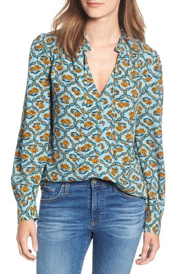 Women's Hinge Tie Neck Blouse - Blue