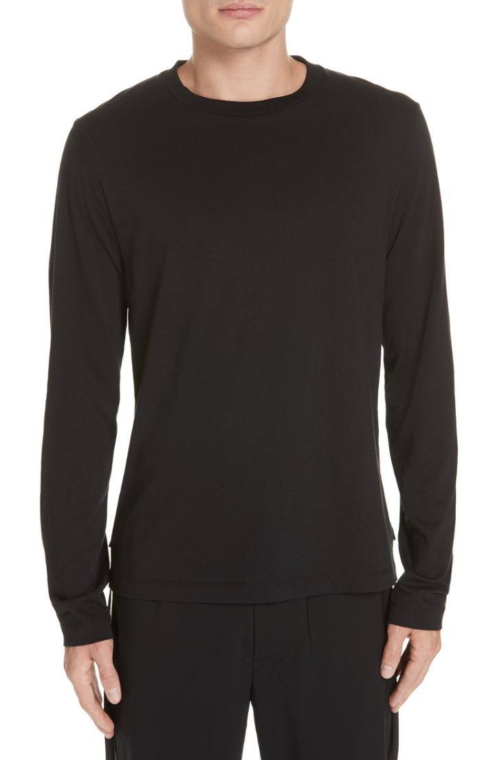 Men's Helmut Lang Overlay Long Sleeve T-shirt - Black