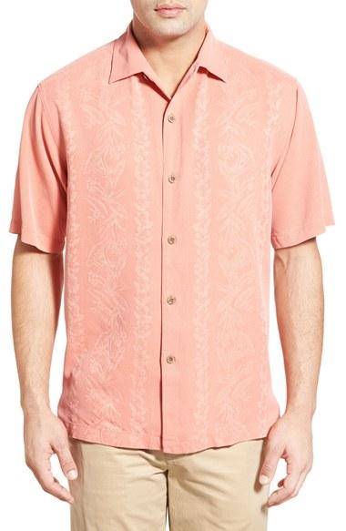 Men's Tommy Bahama 'lei Riviera Jacquard' Fit Silk Camp Shirt