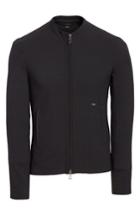 Men's Emporio Armani Ripstop Check Wool Blend Jacket Us / 54 Eu R - Black