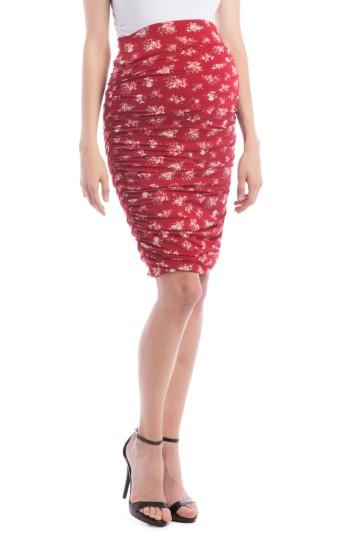 Women's Lilac Clothing Ruched Maternity Skirt, Size - Red