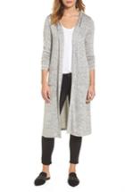 Women's Caslon Hooded Knit Duster, Size - Grey