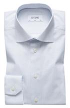 Men's Eton Slim Fit Dot Print Dress Shirt - Blue