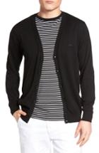 Men's Lacoste V-neck Cardigan (l) - Black