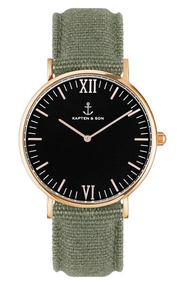 Women's Kapten And Son 'campina' Canvas Strap Watch, 36mm