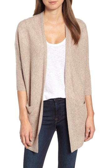 Women's Halogen Cashmere Cardigan, Size - Beige