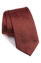 Men's Burberry Clinton Medallion Woven Silk Tie, Size - Red