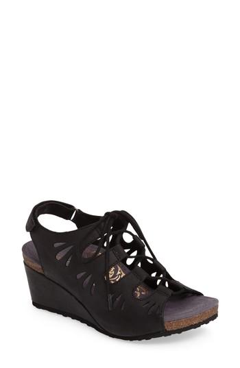 Women's Aetrex Giselle Slingback Wedge Sandal Eu - Black