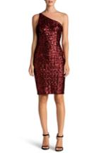 Women's Dress The Population Cher One-shoulder Sequin Body-con Dress - Red