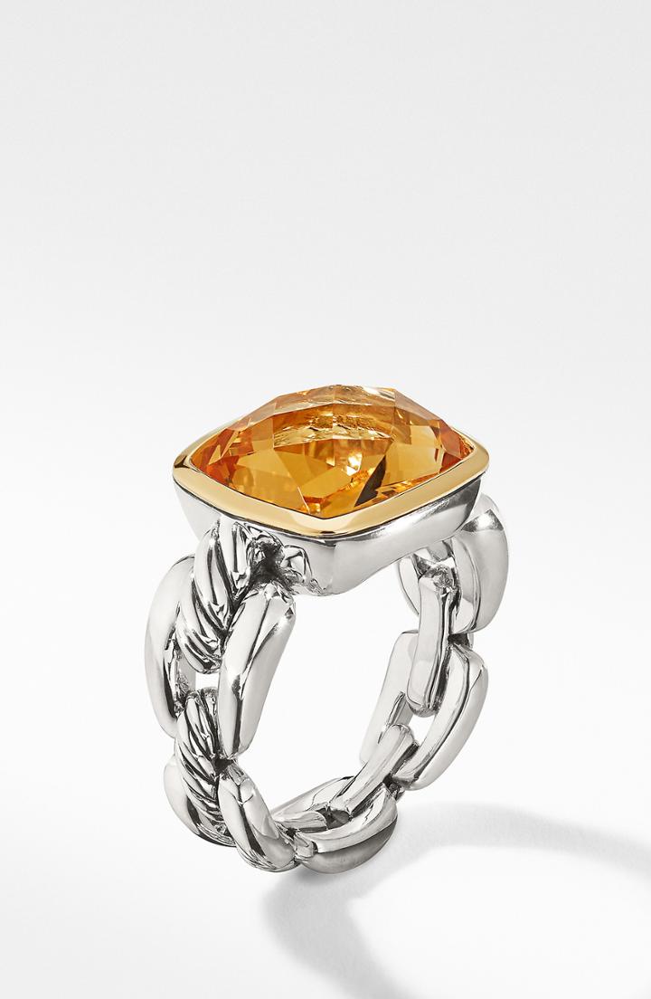 Women's David Yurman Wellesley Link Statement Ring With 18k Gold
