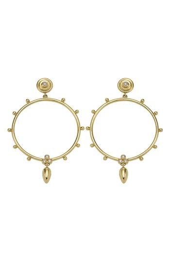 Women's Temple St Clair 18k Gold & Diamond Circle Anfora Earrings