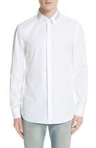 Men's Gucci Love Poem Embroidered Collar Button-down Shirt - White