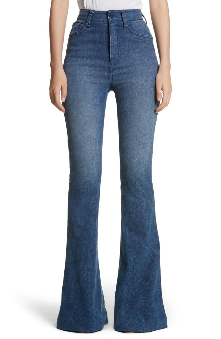 Women's Brandon Maxwell High Waist Bell Bottom Jeans