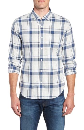 Men's Bonobos Slim Fit Plaid Brushed Twill Sport Shirt R - Grey