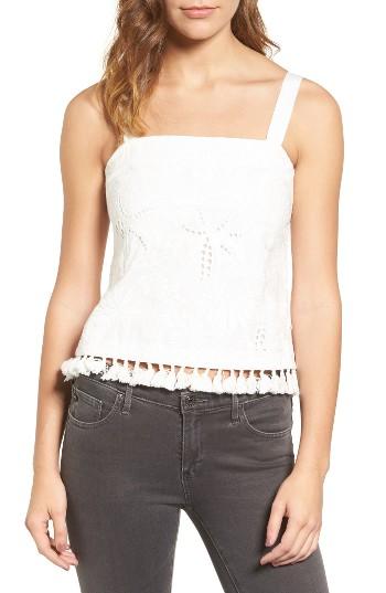 Women's Cooper & Ella Camila Embroidered Cotton Tank - White