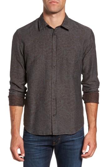 Men's Billy Reid Kirby Slim Fit Jacquard Sport Shirt, Size - Black