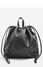 Topshop Leather Drawstring Backpack -