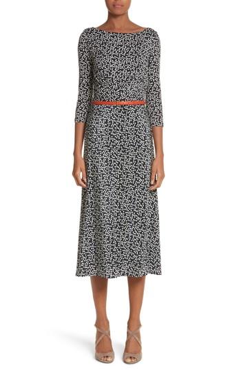 Women's Max Mara Peter Dot Print Midi Dress - Black