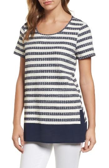 Women's Chaus Jasper Stripe Mixed Media Top