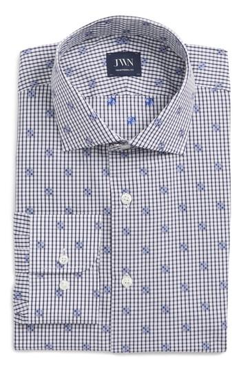 Men's John W. Nordstrom Traditional Fit Check Dress Shirt .5 - Blue