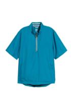 Men's Cutter & Buck Half Zip Short Sleeve Pullover, Size - Blue