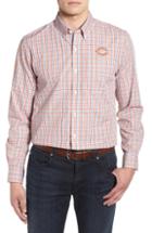 Men's Cutter & Buck Chicago Bears - Gilman Regular Fit Plaid Sport Shirt, Size - Orange