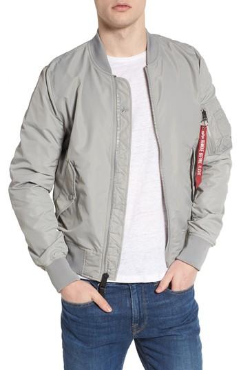 Men's Alpha Industries Lb-2 Scout Reversible Flight Jacket - Grey