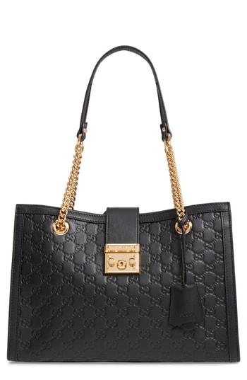 Gucci Medium Padlock Leather Tote -