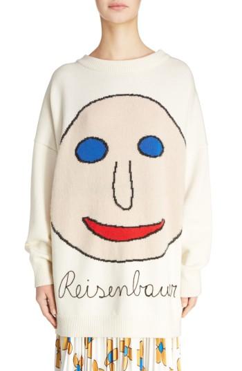 Women's Christopher Kane Reisenbauer Intarsia Face Sweater